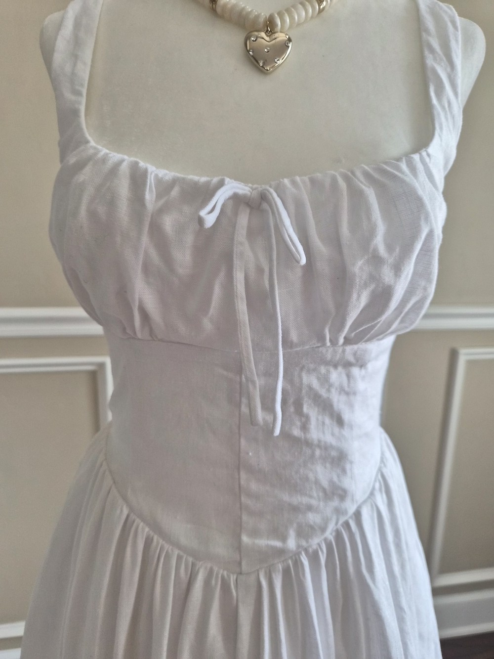 Reformation Daria White Sleeveless Cotton Sundress - Picture 2 of 6